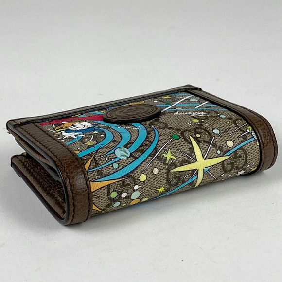 Gucci GG Bifold Wallet Disney Donald Duck Brown Canvas - Picture 2 of 5